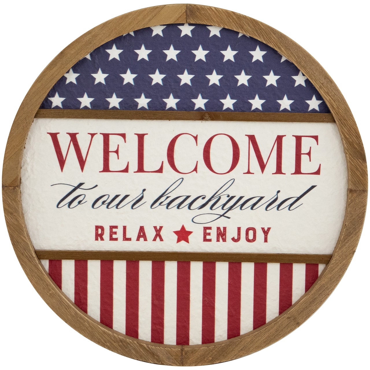 11.75" Welcome to Our Backyard Americana Framed Wall Sign